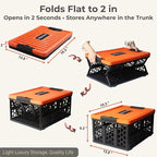 Trunk Crate Organizer with Cooler for Car | Collapsible, Plastic Trunk Lid Organizer Box, For Travel, Groceries, Sports, Home, Tailgating, Removable Insulated Cooler Set