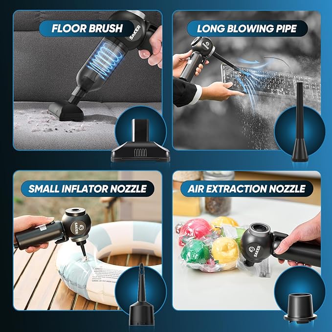 Portable Car Vacuum Cordless 20000Pa 6 in 1 Multifunctional Adjustable Small Handheld Vacuum 7800mAH with Brushless Motor for Gifts, Car Home and Office SW-102