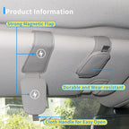 2 Packs Magnetic Sunglass Holder for Car Visor (Grey) | Magnetic Interior Car Accessories