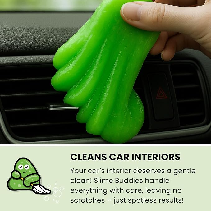 Car Cleaning Gel Putty - Apple Scented Interior Detailing Tool for Cup Holders, Air Vents & Keyboard - Reusable Auto Detailing Accessories - Dust Remover Goop - Gifts for Men Women