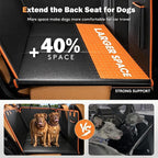 Dog Car Seat Cover for Back Seat, Hard Bottom Back Seat Extender for Pets | Heavy Duty Waterproof Scratch Proof Nonslip Durable Back Seat Covers, Upgraded Material, Easy to Clean, Holds 400lb