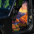 2 Pack Car Seat Towel Covers, Sweat Protector for Front Seats, Premium Thickened Microfiber with Colorado River, Breathable & Quick Dry, Slip-on Headrest Pocket for Gym Running Beach Universal Fit