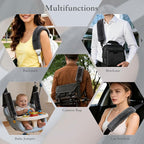 Soft Faux Fur Universal Fit Seatbelt Cover Car Truck SUV Airplane Seat Belt Shoulder Pad for Carmera Backpack Straps Neck Cushion Protector 2 Pack 10.5in Dark Gray