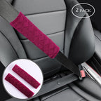 Soft Auto Seat Belt Cover Seatbelt Shoulder Pad Cushions 2 PCS for a More Comfortable Driving Universal Fit for All Cars and Backpack Wine Red