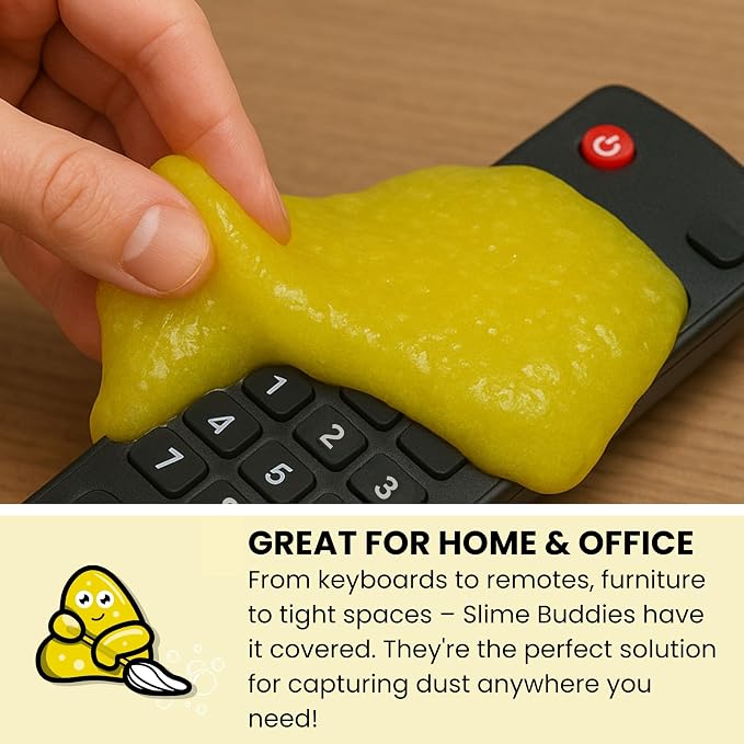 Cleaning Slime | (3 Pack) 1 Lemon, 1 Apple, 1 Strawberry Scented Car Cleaning Gel | Car Interior, Cup Holder, & Keyboard Detailing Tool | Reusable Putty for Loose Dust & Dirt