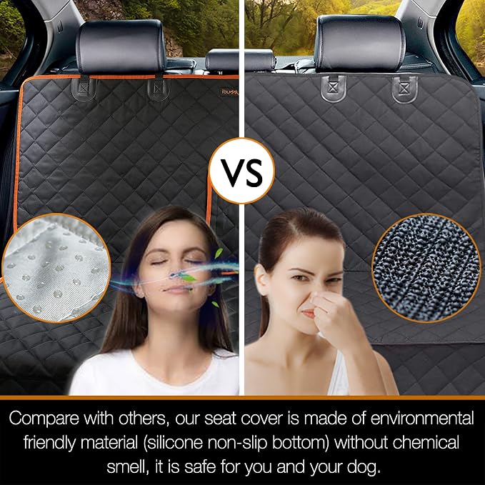 Car Seat Cover Waterproof Back Seat Cover for Kids and Dogs Without Smell Heavy Duty and Nonslip Rear Seat Protector Non Stick Fur Bench Seat Cover for SUV Van Easy to Install Machine Washable
