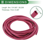 Universal Car Door Edge Protective Sealing Strip U-Type Door Scratch Protection Guard, 26.25ft 8m, Anti-scratch Collision, PVC Iron, Rose Red