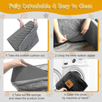 Dog Car Seat for Small/Medium Dogs, Memory Foam Dog Booster Seat, Travel Safety Per Car Seat with Washable Removable Cover, Storage Pockets, up to 35 lbs(BlackGray)