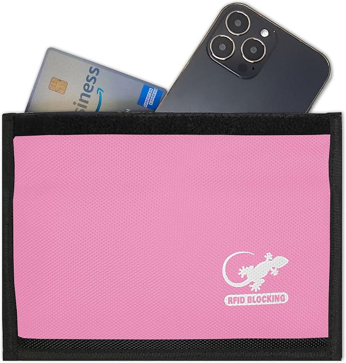 Faraday Shielding Pouch for Phones, Key Fobs & RFID Cards – Privacy Storage Sleeve for Travel, Home & Everyday Device Organization - LIGHT PINK