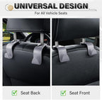 4 Pack Car Seat Headrest Hooks, Vehicle Back Seat Hanger Storage Organizer for Purse Handbag Backpack Coat Grocery, 360° Rotating Heavy Duty Holds 44lbs, Gray