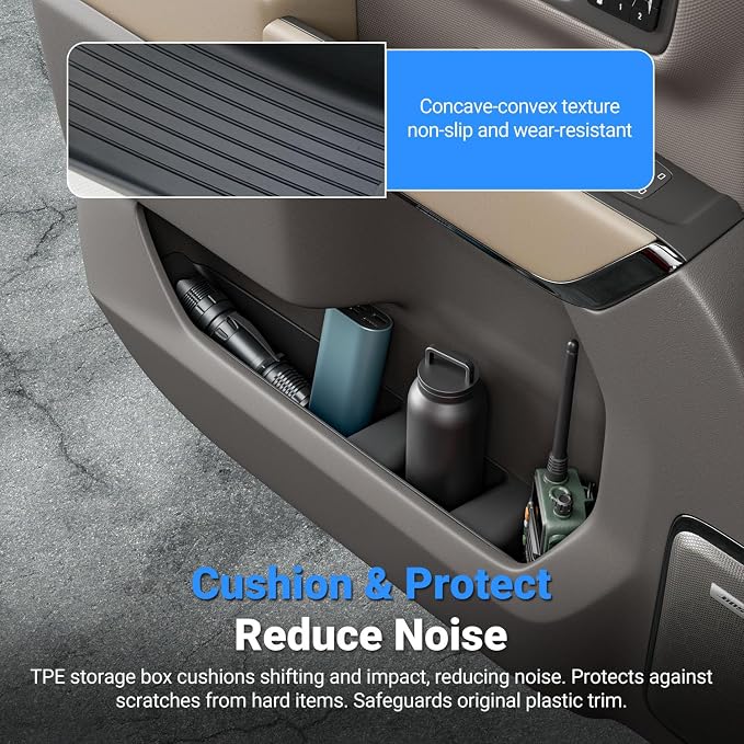 4PCS Door Side Storage Box Compatible with 2022-2026 Chevy Silverado GMC Sierra 1500 Crew Cab Door Handle Phone Pocket Tray Organizer Replacement for 2022-2026 Chevy Silverado Accessories