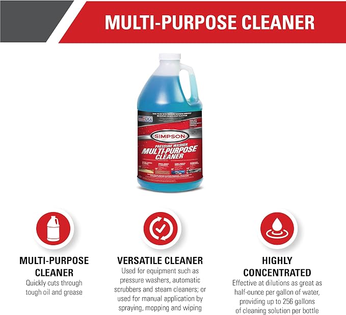 Cleaning 88281 Cleaner, Concentrated Soap Solution for Pressure Washers and Spray Bottles, Use on Concrete, Vinyl Siding, Appliances, Windows, Cars, Fences, Decks, Blue, 1 Gallon (Pack of 2)