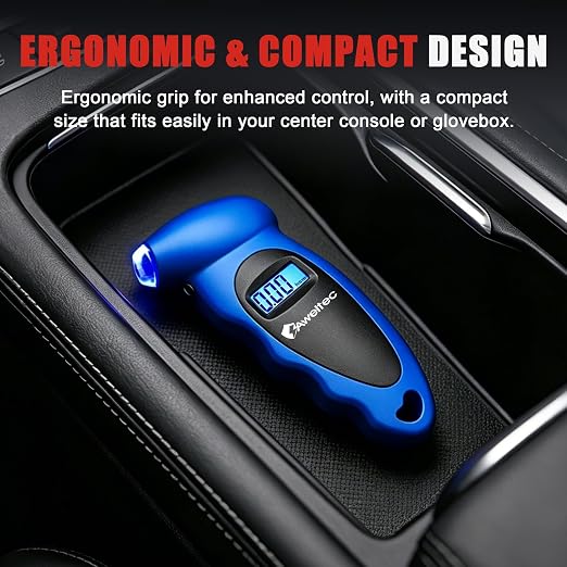 Digital Tire Pressure Gauge,Accurate Cars Air Gauge 150 PSI,Blue | 0-150PSI Calibrated,Accurate in 0.1 Increments,4 Measurement Units,Backlight LCD&Nozzle Light,for Everyday Vehicles