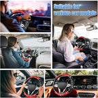 Black and Red Steering Wheel Cover, Auto Diamond Style Cute Bling Comfort Car Interior Accessories Protector Sparkly Fit Most O-Shaped Steering Wheels