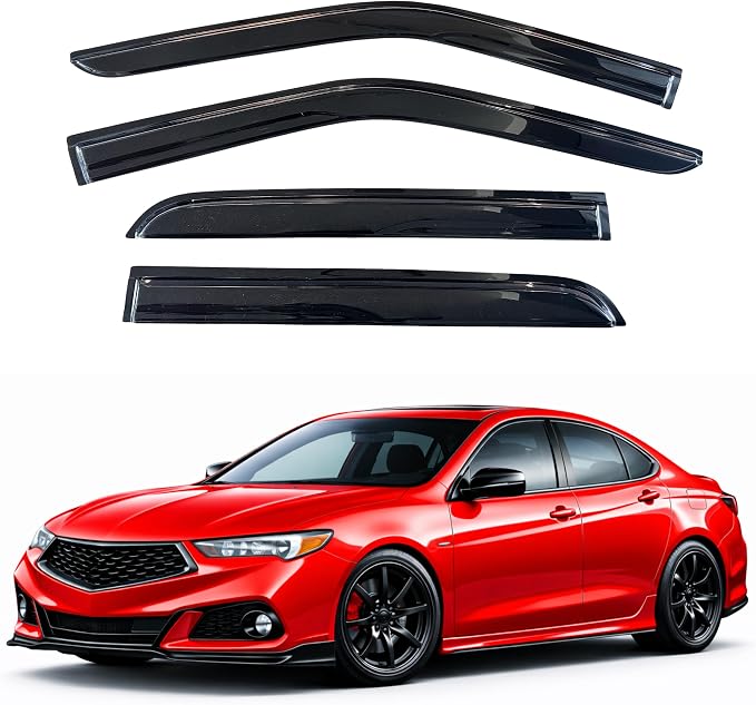KPY Rain Guards Fit for 2015-2020 Acura TLX, Out-Channel Window Visors Vent Wind Deflectors 4PC, Car Accessories for 15-20 Acura TLX