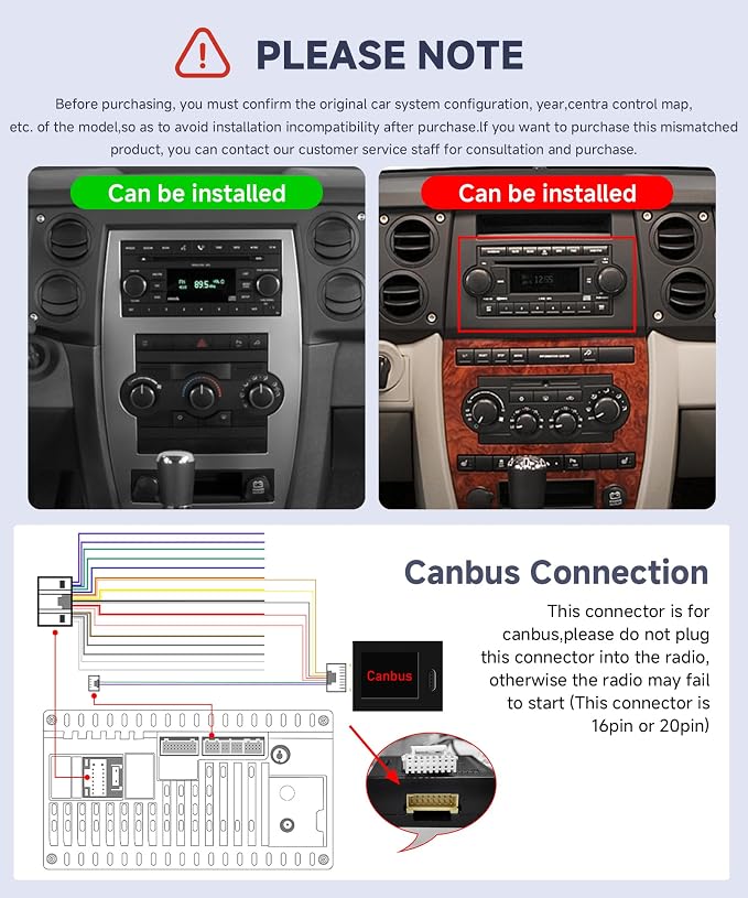 4G+64G Car Stereo for Jeep Wrangler JK 2007-2018 Dodge Ram 1500 2008-2012 with Wireless CarPlay Android Auto, 7 Inch Android Car Radio GPS Navigation WiFi SWC Bluetooth FM with Backup Camera
