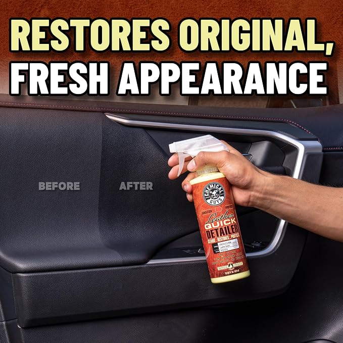 Leather Quick Detailer for Car Interiors, Furniture, Apparel, Shoes, Sneakers, Boots, and More (Works on Natural, Synthetic, Pleather, Faux Leather and More), 32 fl oz