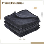 Shiny Wipes Shower Cleaning Cloth - 3 Pack 16 x 16 inch Ultra Absorbent Car Drying Towel, Shiny Wipes Drying Towel Microfiber Cleaning Cloth for Car, Bath & Househood