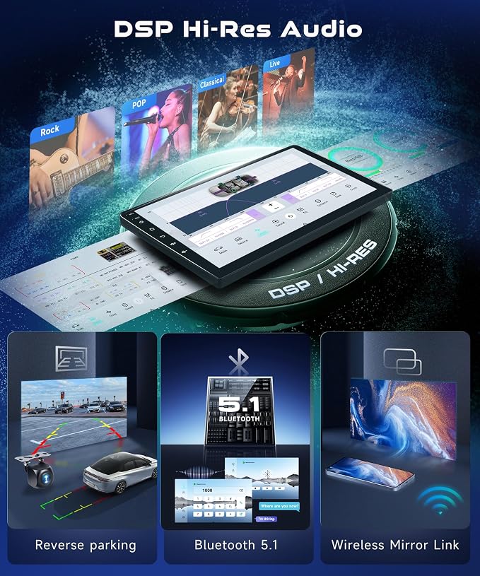 5G WiFi 8Core 4G 64G Car Radio for Honda Civic 2006-2011 Stereo Upgrade 10.1inch 1280x720P QLED Touch Screen 5.1Bluetooth DSP FM/RDS Wireless CarPlay Android Auto GPS SWC Backup Camera