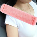 Soft Faux Fur Universal Fit Seatbelt Cover Car Truck SUV Airplane Seat Belt Shoulder Pad for Carmera Backpack Straps Neck Cushion Protector 2 Pack 10.5in Orange Pink
