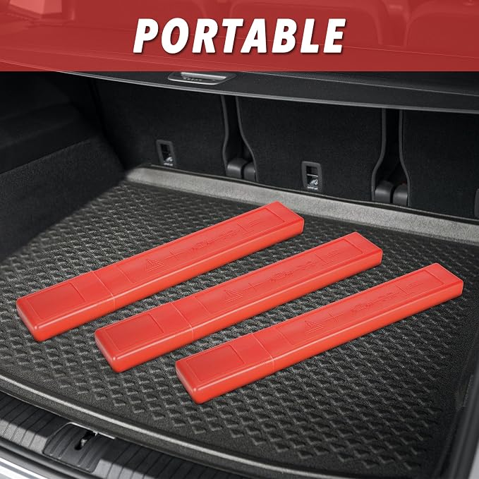 3 Pack Warning Triangle Reflective Warning Road Safety Triangle Kit with Reinforced Cross Base and Carrying Case