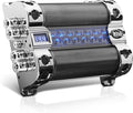 Cap18 - 18 Farad Car Capacitor For Energy Storage To Enhance Bass Demand From Audio System, Audible Warning Tone For Reverse Polarity, Voltage Overload Low Battery Voltage Led
