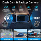 10.26 Inch Carplay Screen for Car, Compatible with Apple CarPlay & Android Auto, 4K Dash Cam & HD Backup Camera, Bluetooth, Navigation, Mirror Link, Voice Control, Carplay Tablet for Cars/Trucks
