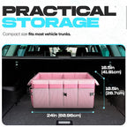 Trunk Organizer For SUV Car Trunk Organizer, Foldable Storage, Car Accessories for Women Men, Collapsible Bag, 600D Oxford, Non Slip Bottom, Straps, Soft Cover (65L)
