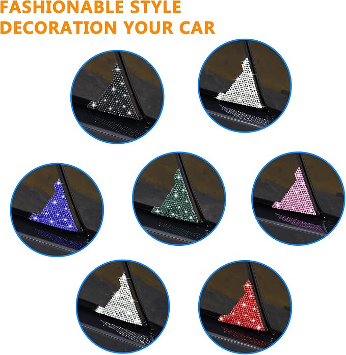 Car Edge Guards 4pcs Rhinestone Anti-Scratch Sticker Corner Bumper (Green)