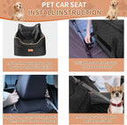 Dog Car Seat - Memory Foam Dog Booster Seats for Small Dogs Up to 25lbs-Elevated Pet Car Seat with Storage Pockets and Dogs Seat Belt-Pet Travel Bed for Front & Back Seats-Removable Washable-Black