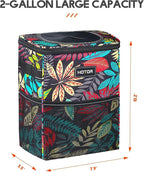 Car Trash Can with Lid and Storage Pockets - 100% Leak-Proof Organizer, Waterproof Garbage Can, Multipurpose Trash Bin for Car, 2 Gallons, Autumn Leaves