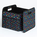 Paws Car Trunk Organizer Foldable Storage Bin with Handles Non Slip Base Pet Gear Travel Tote for SUV Truck (Confetti Paws)