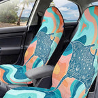 2 Pack Car Seat Towel Covers, Sweat-Proof Microfiber Seat Protectors for Gym, Running, Beach & Workout, Breathable Quick-Dry, Machine Washable, Pastel Manta Ray Print, Universal Fit