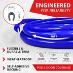Car Door Edge Protector – Universal DIY Edge Trim to Prevent Scratches & Dings – Flexible Adhesive Molding Trim for Cars, Trucks & SUVs (10 Ft - Blue)