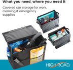 Carganizer Car Storage Bin with Lid for Front Seat, Back Seat or Trunk | Multipurpose Compact Car Organizer Holds Driving Essentials, Paperwork, Cleaning Supplies, Road Trip and Pet Needs