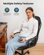 Back Massager with Heat, Vibration Massage Seat Cushion with 8 Massage Nodes & 5 Modes, Adjustable Chair Massager Pad for Home Office, Heated Chair Pad, Gifts for Women Men Mom Dad