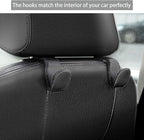Headrest Hooks for Purses and Bags, Car Back Seat Headrest Hanger Vehicle Beige Leather Storage Hook, Pack of 2