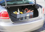 Foldable Car Trunk Organizer for SUV, 3-Compartment, Blue | with Removable Divider, Side Pockets and Securing Straps