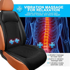 Cooling Car Seat Cover with 16 Fans Cooling Car Seat Cushion with Massage Adjustable Temperature 12V Seat Cooler Car Seat Cooling Pad Ventilated Seat Cover for Car (3 in 1, Black)