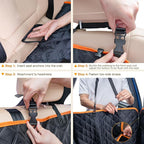 Dog Car Seat Cover for Back Seat, Back Seat Extender for Dogs 52 * 24.4in, Foldable in The Car, Hard PVC Panels Bottom Support to 330 lbs, for Cars/Mid-Size SUV/Small Truck