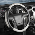 Car Steering Wheel Cover Large Size for F150 F250 F350 Ram 4Runner Tacoma Tundra Range Rover with 15 1/2 inches-16 inches Outer Diameter, Black and Gray Microfiber Leather