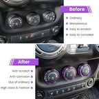 Audio Air Conditioning Button Cover Decoration Twist Switch Ring Trim for Jeep Wrangler JK JKU Patriot 2011-2018, Compass 11-16, Liberty 08-12, Dodge Challenger 08-14 Interior Accessories (Purple)