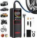GT160 Tire Inflator Portable Air Compressor, 4X Faster 160PSI Portable Air Pump for Car Tires, Cordless Tire Pump with Digital Pressure Gauge for Cars, Bikes, Balls, Motorcycles,Auto-Shutoff