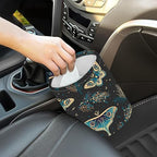 Car Garbage Bag Boho Butterflies Stars Mini Car Trash Bin Portable Collapsible Waterproof Rubbish Bag for Car Accessories Back Front Seat Cup Holder