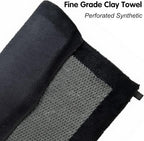 3 Pcs Clay Towel - Auto Detailing synthetic Clay bar Towel - Decontaminate Paint and Glass for Smoth Washing - Improve Wax and Sealant Bonding, Enhance Gloss and Color Depth - 12" x 12" (BLACK)