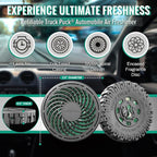 Truck Puck Evergreen Fragrance Car Air Freshener – Long-Lasting Car Deodorizer, Refillable Vent & Visor Clip Auto Air Freshener for Car, Truck & SUV, Premium Fragrance, Pack of 3