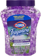 Fraganzia Crystal Beads Air Freshener, Long Lasting Room Deodorizer and Odor Eliminator Gel Beads to Freshen Home, Car, or Office, Lavender with Eucalyptus Scent, 12 Fl Oz - 12 Pack