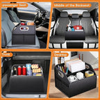 Car Trunk Organizer and Car Storage,Collapsible Multi-Compartment Car Organizers, Waterproof Foldable Luggage Bag with 4 Pockets，Suitable for Any Car