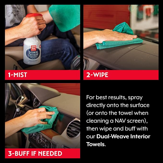 Griot's Garage Interior Detailer, Light-Duty Car Cleaner for All Surfaces, Including Vinyl, Leather, Metal, Plastic, Glass, and More, 10975, 22oz