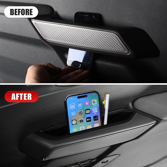 Door Handle Storage Organizer Compatible with 2021-2026 Ford Bronco, Front and Rear Door Grab Handle Pockets Box Insert Tray Interior Accessories